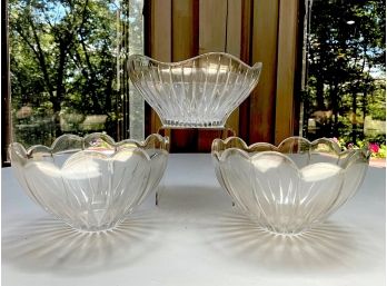 Group Of Three Mikasa Glass Bowls With Stickers - NEW