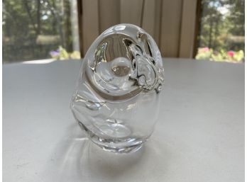 Vintage Art Vannes France Crystal Candy Dish Owl