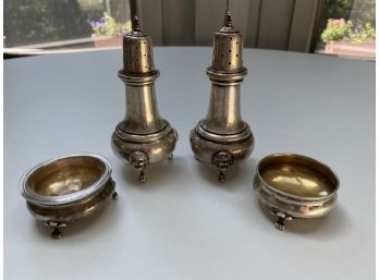 Group Of Sterling Silver Shakers & Footed Nut Dishes 8.50 Ozt