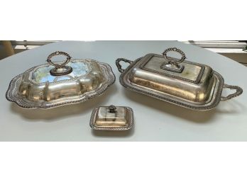 Group Of Silver Plate Serving Dishes