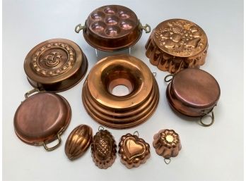 Large Group Of Copper Bakeware