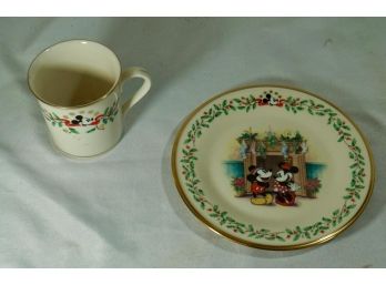 Lenox Disney Holiday Cup And Plate