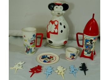 Vintage Mickey Mouse Lot Rocket Sippy Cup Puppet Wheat Puffs