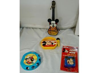 4 Piece Lot Mousegetar, Tamboureen, 3D Radio, Karaoke