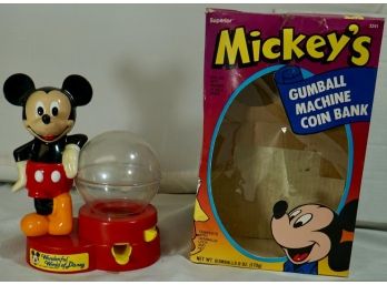 Mickey's Gumball Machine Coin Bank By Superior