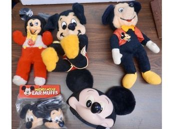 Lot Of 5 Mickey Dolls/Ears