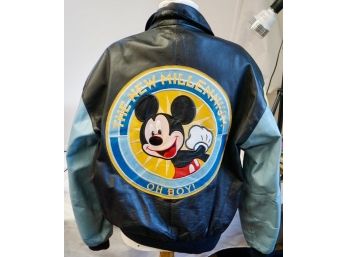 Mickey Mouse 'Oh Boy' Milenium Leather Motorcycle Jacket