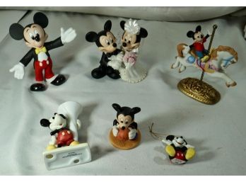 Porcelain Mickey Mouse Lot Of 6, Schmidt, Cake Topper, Carousel Horse