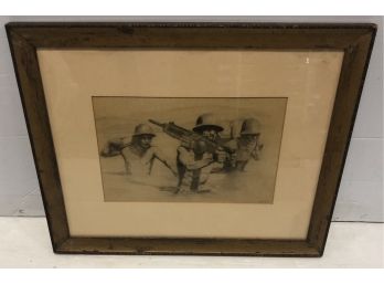 WWI Drawing Signed Art Hootons