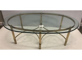 Glass Top Brass Coffee Table