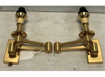 Pair Of Brass Swing Arm Lights