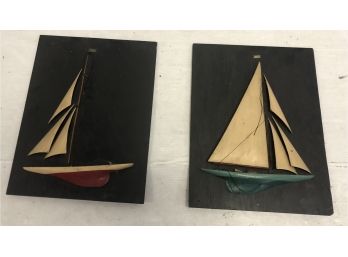 Pair Of 3D Sailboat Art