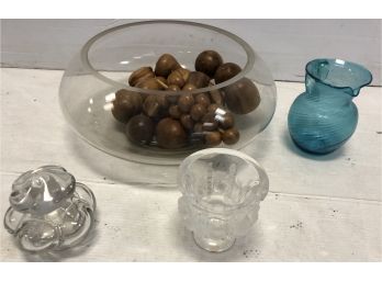 Four Piece Chipped Glass Lot