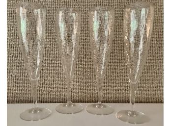 Four Optic Swirl Champagne Flutes