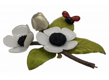 Pretty Floral Lady Bug Pin