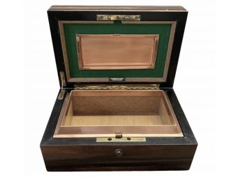 Handsome Alfred Dunhill Humidor - Exotic Woods With Copper