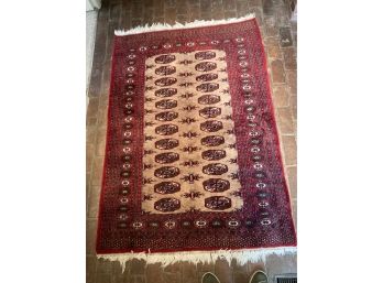 Vintage Bokhara Wool Area Rug 6' X 4'