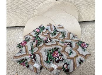 Fifteen Barbara De Wolfe Floral Napkins And 10 Round Placemats (B)