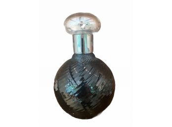 Dark Hand Blown Glass Perfume Bottle