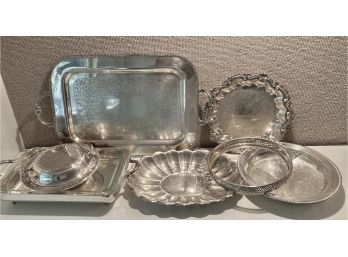 Vintage Silver Plate Serving Piece Lot  (F) 7 Pcs.