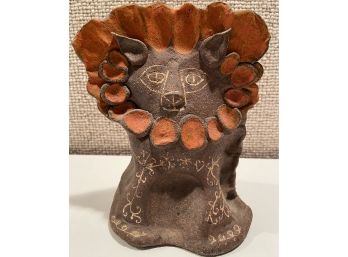 Vintage Hand Built Studio Pottery Lion