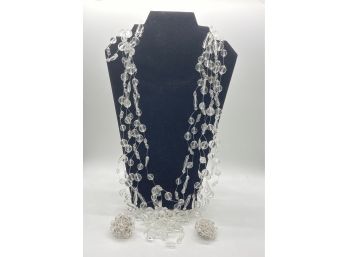 Fabulous Lisa Marinucci Floating Crystal Neckpiece And Earrings