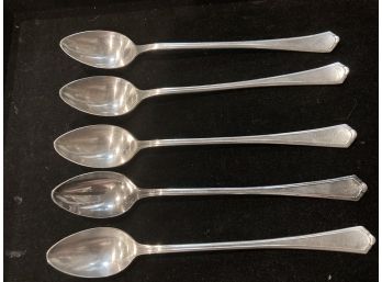 Five Vintage Sterling Silver Ice Tea Spoons ~ 4.66toz