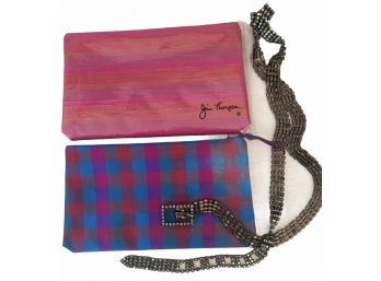 Jim Thompson Silk Pouches And Beautiful Sparkly Belt - 3 Pieces