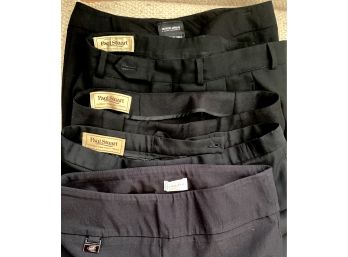 Five Pairs Women's Black Trousers Lisette, Paul Stuart And Giorgio Armani