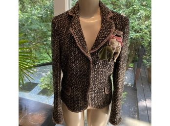 Moschino Cheapandchic Tweed Blazer With Fabric Bows