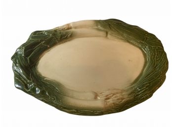 Hand Painted Sculptural Leek Platter - Signed By B. Egan 1983