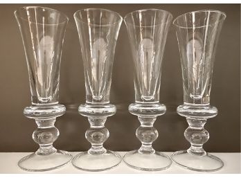 Four Vintage Norwegian Pilsner Glasses