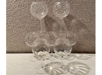 Seven Optic Swirl Stemmed Wine Glasses