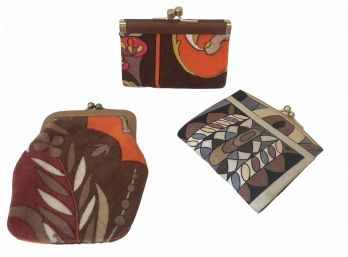 Trio Of Vintage Emilio Pucci Coin Change Purses - 3 Pieces