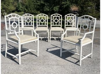 A Set Of 6 Chinese Chippendale Style Dining Chairs (AS IS)