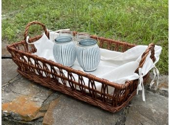 A Basket And Glass Decor