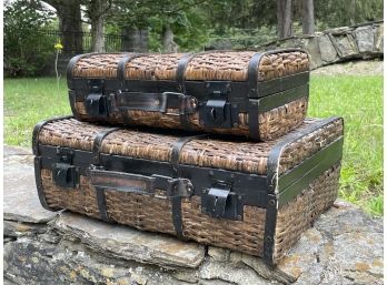 A Pair Of Decorative Storage Suitcases