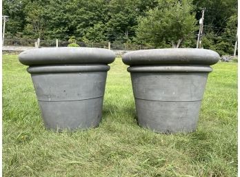 A Pair Of Large Modern Cast Acrylic Planters