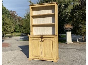 A Painted Pine Hutch By Lillian August