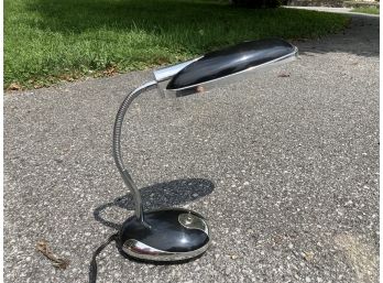 A Retro Acrylic And Chrome Desk Lamp