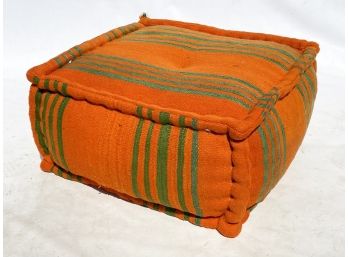 A Modern Linen Pouf