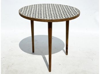 A Modern Moroccan Tile Top Side Table