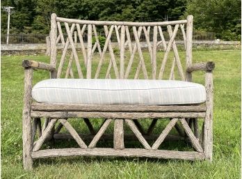 A Natural Stick Style Settee