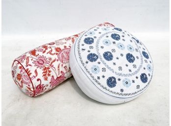 A Pair Of Plush, Down Stuffed Accent Pillows