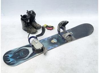 A Burton Snowboard And Boots