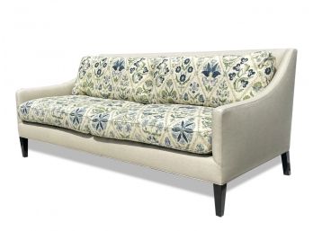 A Customized Modern Sofa In Linen And Cotton Print