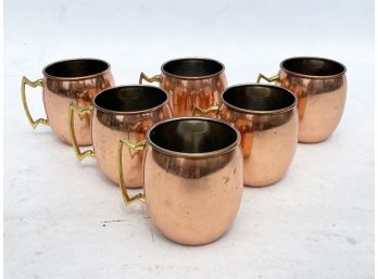 A Set Of 6 Vintage Copper Mule Mugs