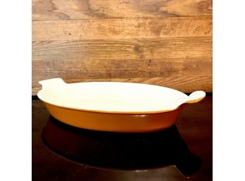 Vintage LE CREUSET France Orange Oval Enamel On Cast Iron #32 - 15' Baking Dish