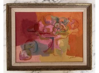 Original Signed LINCOFF Abstract Impressionist Still Life Painting  On Canvas
