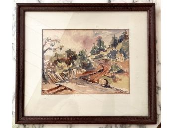 Original Signed Jack D. Tippett 1949 Watercolor 'Flying B Creek'